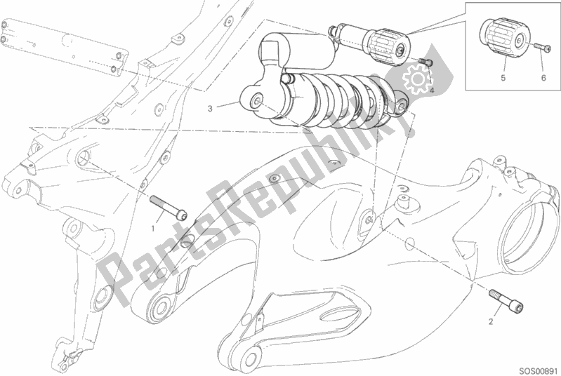 Todas las partes para Amortiguador Trasero de Ducati Multistrada 1260 ABS 2020